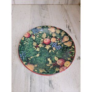 Susan winget holiday dessert plate apple‎ xmas home decor
